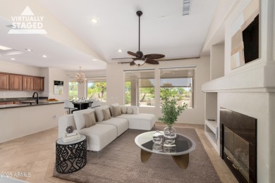 What a view! This spacious Mesquite model, overlooking the 18th on Desert Springs Golf Course in Arizona - for sale on GolfHomes.com, golf home, golf lot