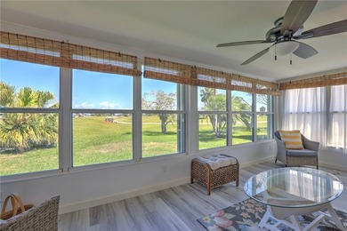 Direct golf course frontage with sweeping views from patio on Barefoot Bay Golf Course in Florida - for sale on GolfHomes.com, golf home, golf lot