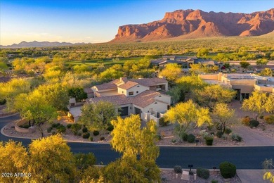 Spectacular views set the stage for this meticulously maintained on Superstition Mountain Club - Lost Gold in Arizona - for sale on GolfHomes.com, golf home, golf lot