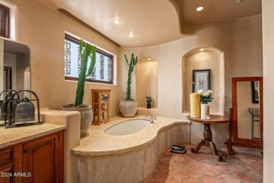 Masterful architecture by Lee Hutchison creating this Sonoran on Desert Mountain Golf Club - Renegade Course in Arizona - for sale on GolfHomes.com, golf home, golf lot