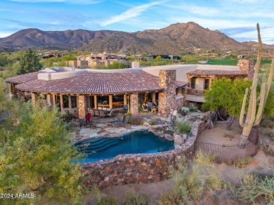 Masterful architecture by Lee Hutchison creating this Sonoran on Desert Mountain Golf Club - Renegade Course in Arizona - for sale on GolfHomes.com, golf home, golf lot