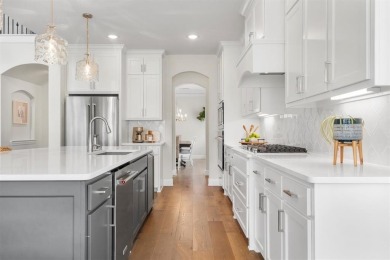 Built in 2021, this stunning 5-bedroom, 4.5-bath white brick on Lantana Golf Club in Texas - for sale on GolfHomes.com, golf home, golf lot