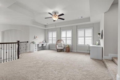 Built in 2021, this stunning 5-bedroom, 4.5-bath white brick on Lantana Golf Club in Texas - for sale on GolfHomes.com, golf home, golf lot