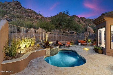 Experience an updated retreat nestled high up the South Face of on Troon Country Club in Arizona - for sale on GolfHomes.com, golf home, golf lot