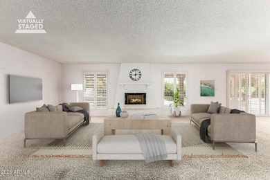 Expansive backyard with extended covered patio highlights this on Cottonwood Country Club in Arizona - for sale on GolfHomes.com, golf home, golf lot