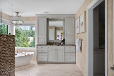 Meticulously maintained, this stately brick home sits on the 8th on Prestonwood Country Club  in North Carolina - for sale on GolfHomes.com, golf home, golf lot