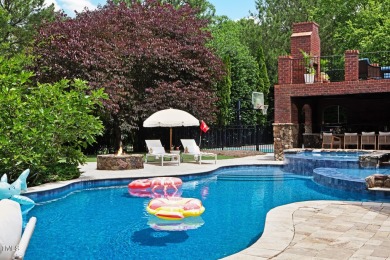 Meticulously maintained, this stately brick home sits on the 8th on Prestonwood Country Club  in North Carolina - for sale on GolfHomes.com, golf home, golf lot