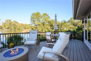 Renovated in 2024, this gorgeous home in Moss Creek overlooks on Moss Creek Golf Club in South Carolina - for sale on GolfHomes.com, golf home, golf lot