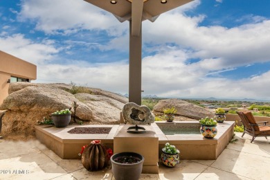 This contemporary home offers exceptionally elevated & stunning on Desert Mountain Golf Club - Renegade Course in Arizona - for sale on GolfHomes.com, golf home, golf lot
