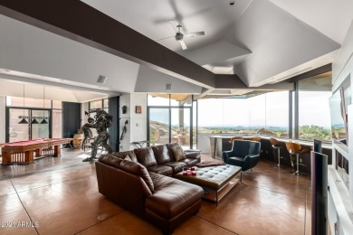 This contemporary home offers exceptionally elevated & stunning on Desert Mountain Golf Club - Renegade Course in Arizona - for sale on GolfHomes.com, golf home, golf lot
