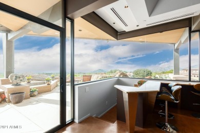 This contemporary home offers exceptionally elevated & stunning on Desert Mountain Golf Club - Renegade Course in Arizona - for sale on GolfHomes.com, golf home, golf lot