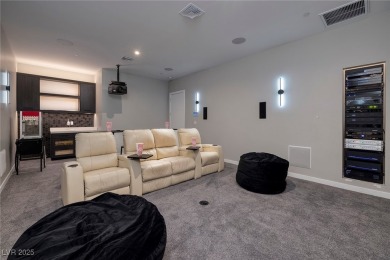 This stunning single-story smart home blends luxury with on Reflection Bay Golf Club in Nevada - for sale on GolfHomes.com, golf home, golf lot