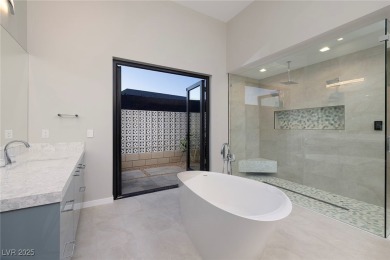 This stunning single-story smart home blends luxury with on Reflection Bay Golf Club in Nevada - for sale on GolfHomes.com, golf home, golf lot