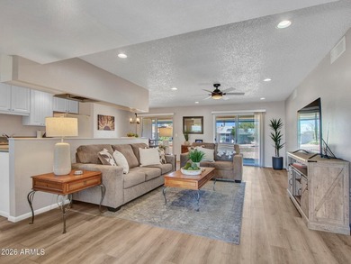 Welcome to your updated retreat in Sun City! This charming 2-bed on Sun City Lakes West and East in Arizona - for sale on GolfHomes.com, golf home, golf lot