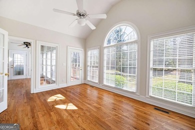 Tucked away on a quiet, double cul-de-sac street in Brookstone on Brookstone Golf and Country Club in Georgia - for sale on GolfHomes.com, golf home, golf lot