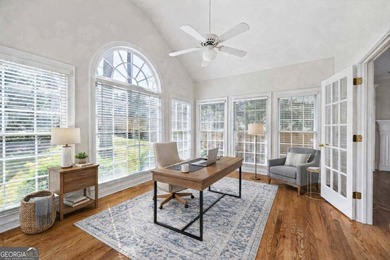 Tucked away on a quiet, double cul-de-sac street in Brookstone on Brookstone Golf and Country Club in Georgia - for sale on GolfHomes.com, golf home, golf lot