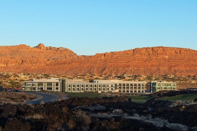 Striking contemporary new construction set on .66 acres with on Entrada at Snow Canyon in Utah - for sale on GolfHomes.com, golf home, golf lot