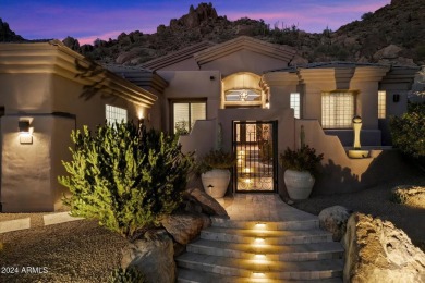 Experience an updated retreat nestled high up the South Face of on Troon Country Club in Arizona - for sale on GolfHomes.com, golf home, golf lot