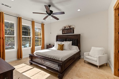 Stunning 2023 custom one-story home on a beautifully treed on Cedar Creek Country Club in Texas - for sale on GolfHomes.com, golf home, golf lot